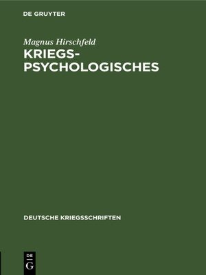 cover image of Kriegspsychologisches